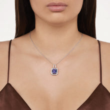 Load image into Gallery viewer, BLUE SAPPHIRE AND DIAMOND FRAME IN WHITE GOLD
