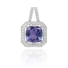 Load image into Gallery viewer, BLUE SAPPHIRE AND DIAMOND FRAME IN WHITE GOLD
