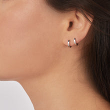 Load image into Gallery viewer, Diamond studded 9 carat Yellow Gold Hoop/ Huggie Pair