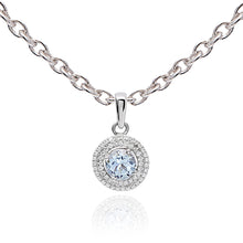 Load image into Gallery viewer, Diamond Aquamarine Pendant On A White Gold Chain