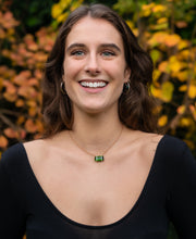 Load image into Gallery viewer, Green Tourmaline Necklace In Rose Gold