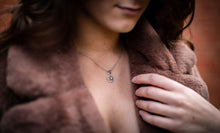 Load image into Gallery viewer, Diamond Studded Flower Pendant In White Gold