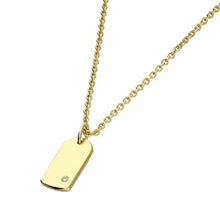 Load image into Gallery viewer, Gold plated tiny Sterling Silver Dog Tag
