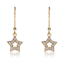 Load image into Gallery viewer, Dangly Starry Earrings In Rose Gold