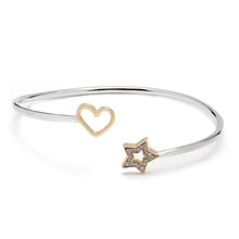 Load image into Gallery viewer, Open Heart & Star Bangle
