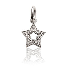 Load image into Gallery viewer, Diamond Studded Super Star Pendant In White Gold
