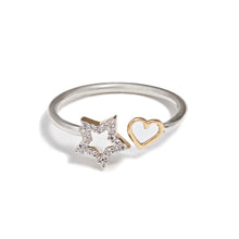 Load image into Gallery viewer, Open Diamond Star &amp; Heart Ring
