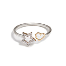 Load image into Gallery viewer, Open Diamond Star & Heart Ring