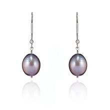 Load image into Gallery viewer, Dark Grey Pearl Drop Earring