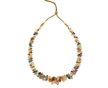 Load image into Gallery viewer, Multicolour Tourmaline Leaf Necklace
