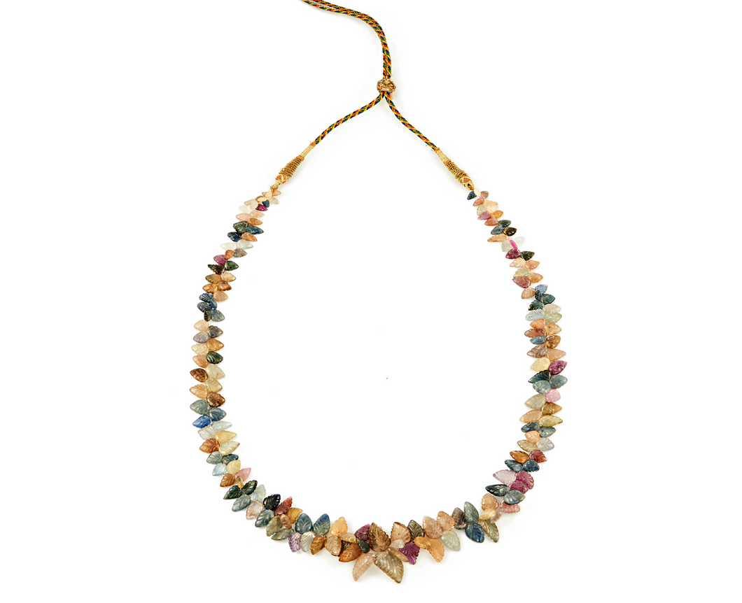 Multicolour Tourmaline Leaf Necklace