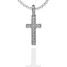 Load image into Gallery viewer, Diamond Studded My Cross Pendant White Gold