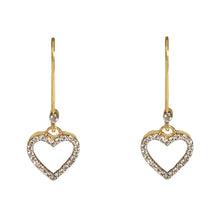 Load image into Gallery viewer, Heart to Heart Dangly Earrings In 18ct Gold