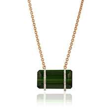 Load image into Gallery viewer, Green Tourmaline Necklace In Rose Gold