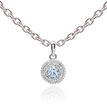 Load image into Gallery viewer, Diamond Aquamarine Pendant On A White Gold Chain

