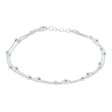 Load image into Gallery viewer, Double sterling silver Beaded Anklet
