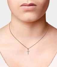 Load image into Gallery viewer, Diamond Studded My Cross Pendant Rose Gold
