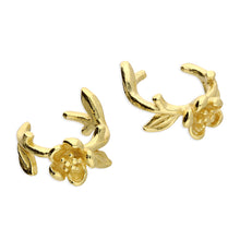 Load image into Gallery viewer, Yellow Gold-Plated Flower Ear Cuffs
