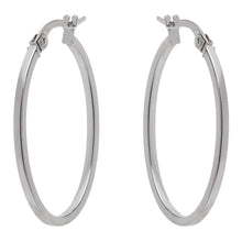 Load image into Gallery viewer, 9 Carat White Gold Oval Hoop Earrings
