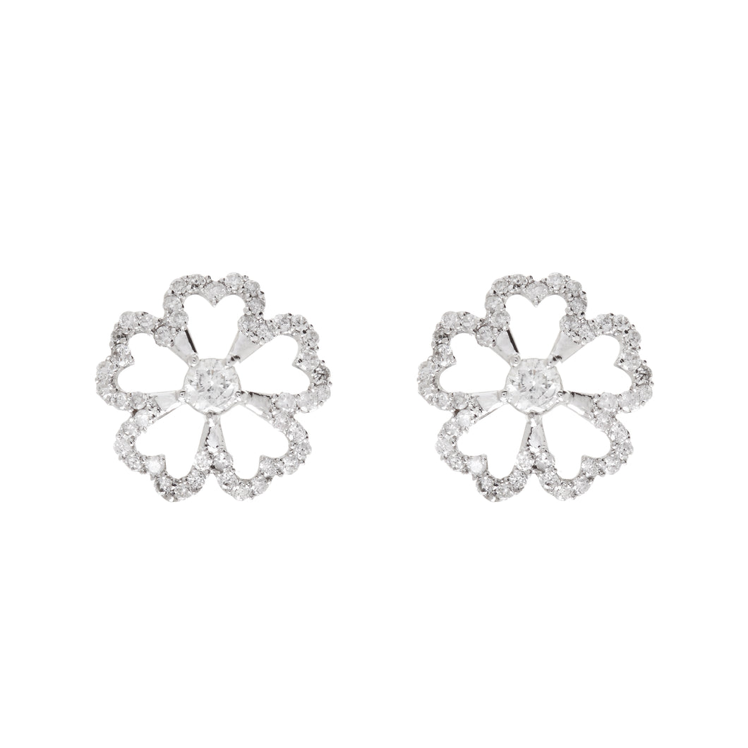 Twin Flowers Diamond Earrings