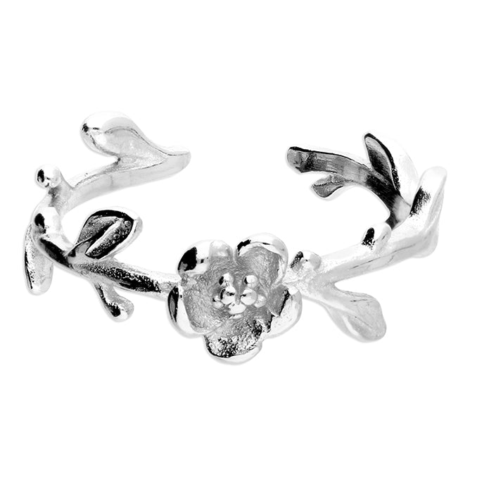 Sterling Silver Flower Toe ring