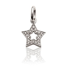 Load image into Gallery viewer, Diamond Studded Super Star Pendant In White Gold
