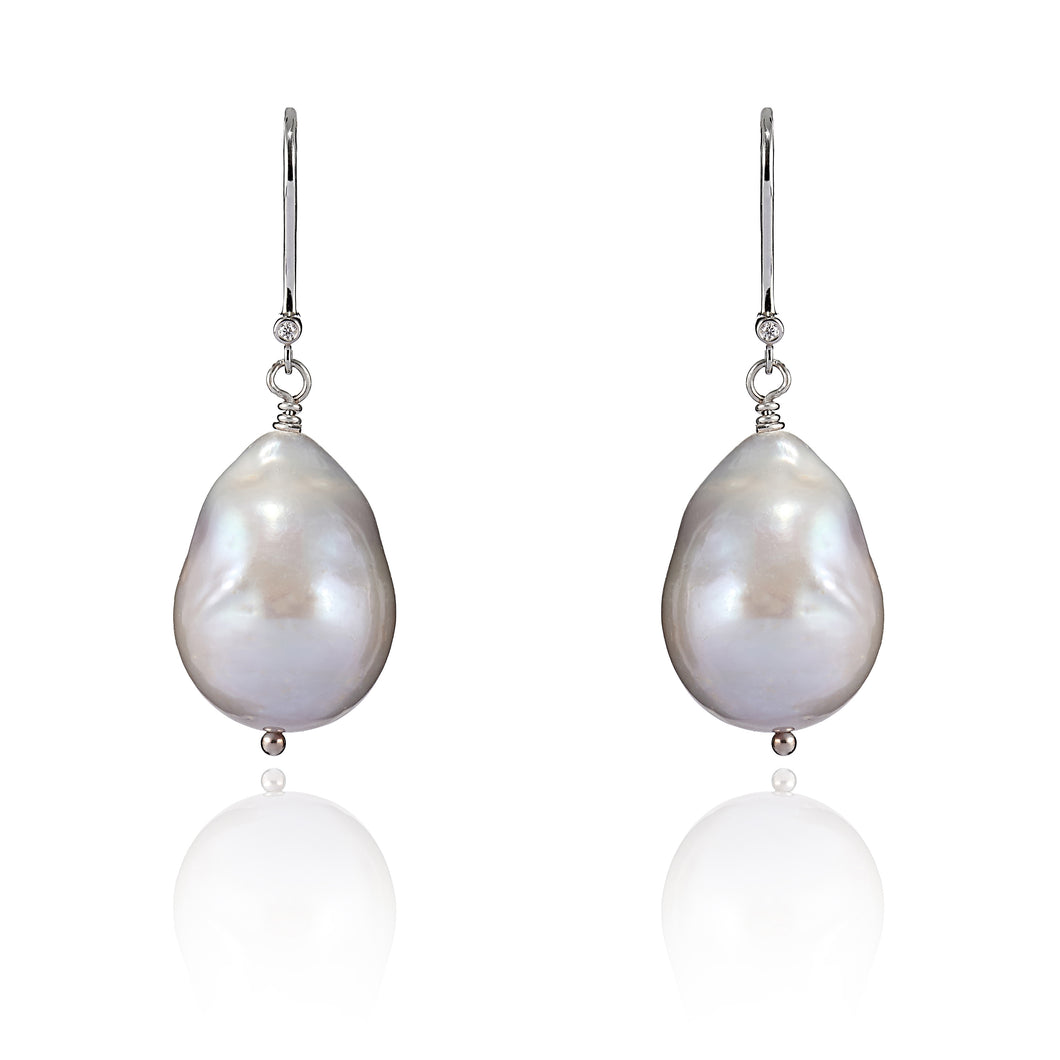 Large South Sea Pearl drop earrings