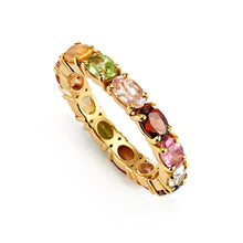 Load image into Gallery viewer, Rainbow Multicolour Stone Eternity Ring
