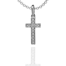 Load image into Gallery viewer, Diamond Studded My Cross Pendant White Gold
