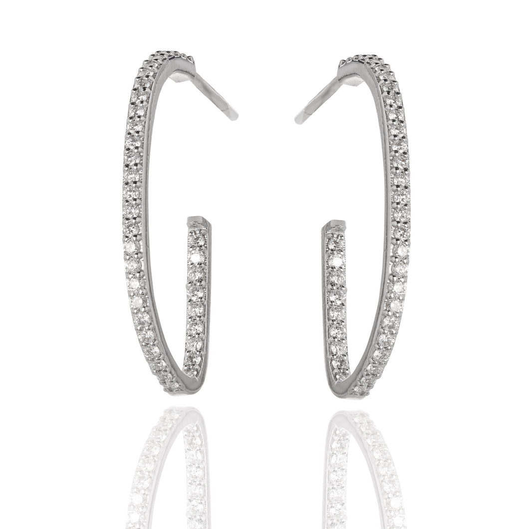 Diamond Hoop Earrings in white gold
