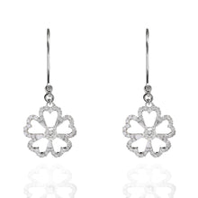 Load image into Gallery viewer, Twin Dangly Flowers Diamond Earrings
