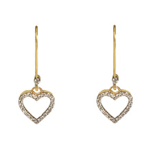 Load image into Gallery viewer, Heart to Heart Dangly Earrings In 18ct Gold
