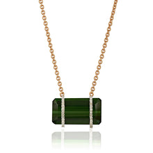 Load image into Gallery viewer, Green Tourmaline Necklace In Rose Gold
