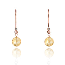 Load image into Gallery viewer, Yellow Topaz Drop Earrings November Birthstone
